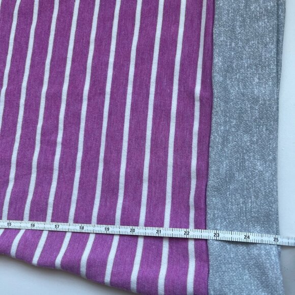 Pink and White Striped Double Hooded Women’s Sweatshirt - Picture 7 of 7